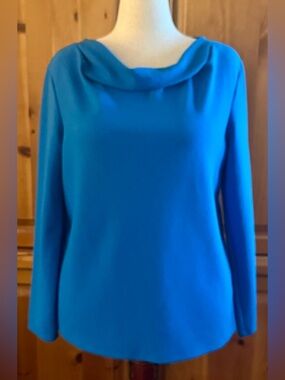 Pretty Blue Cowl Neck, pullover top L/XL